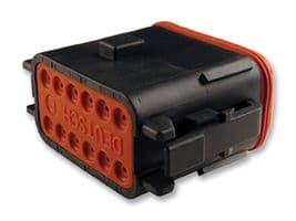 DT06-12SA-CE06 - DEUTSCH - TE CONNECTIVITY - DT06-12SA-CE06 - Rectangular Power Connector, Grey, A Key, 12 Contacts, DT, Cable Mount, Crimp, Plug
