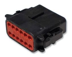 DTM06-08SA-EE04 - DEUTSCH - TE CONNECTIVITY - DTM06-08SA-EE04 - Automotive Connector Housing, High Temp, Black, A Key, DTM, Plug, 8 Ways, DT Series Socket Contacts
