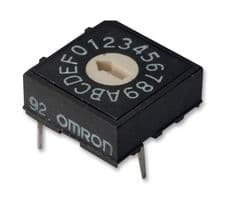 A6R101RF - OMRON ELECTRONIC COMPONENTS - A6R101RF - Rotary Coded Switch, A6R Series, Through Hole, 10 Position, 24 VDC, BCD, 25 mA