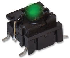 5GSH93522 - MULTIMEC - 5GSH93522 - Tactile Switch, 5G Series, Top Actuated, Surface Mount, Plunger for Cap, 350 gf, 50mA at 24VDC