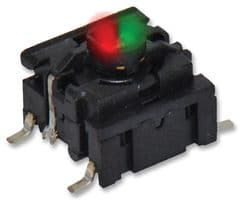 5GSH9358222+10AQS16+AQW0916 - MEC - 5GSH9358222+10AQS16+AQW0916 - Tactile Switch, Red/Green LED, 5G Series, Top Actuated, Surface Mount, Round Button, 3.5 N
