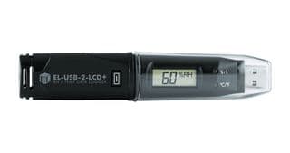 EL-USB-2-LCD+ - LASCAR - EL-USB-2-LCD+ - Data Logger, -35°C to 80°C Temp Range, 0 to 100%RH, Temperature, Humidity & Dew Point, 1 Channel