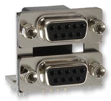 189-015-513R571 - NORCOMP - 189-015-513R571 - Stacked D Sub Connector, Dual Port, Upper - Receptacle / Lower - Receptacle, DA, 15 Contacts