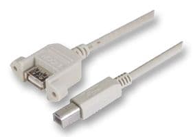 UPMAB-05M - L-COM - UPMAB-05M - USB Cable, Type B Plug to Type A Receptacle, 500 mm, 19.7 ", USB 2.0, Grey