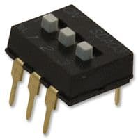 A6TN-3104 - OMRON - A6TN-3104 - DIP / SIP Switch, Raised Slide, 3 Circuits, Slide, Through Hole, SPST, 24 V, 25 mA