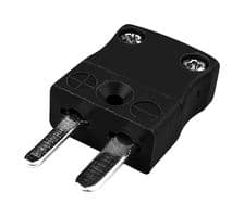 AM-J-M - LABFACILITY - AM-J-M - Thermocouple Connector, Miniature, Black, Plug, Type J, ANSI, In Line