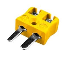 AM-K-MQ - LABFACILITY - AM-K-MQ - Thermocouple Connector, Miniature, Yellow, Plug, Type K, ANSI, Quick Wire