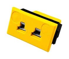 AM-K-FF - LABFACILITY - AM-K-FF - Thermocouple Connector, Miniature, Yellow, Socket, Type K, ANSI, Fascia Panel Mount
