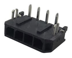 43650-0403 - MOLEX - 43650-0403 - Pin Header, Wire-to-Board, 3 mm, 1 Rows, 4 Contacts, Through Hole Right Angle