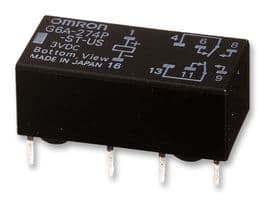 G6AU-274P-ST-US  DC12 - OMRON ELECTRONIC COMPONENTS - G6AU-274P-ST-US  DC12 - Signal Relay, 12 VDC, DPDT, 2 A, G6A Series, Through Hole, Latching Single Coil