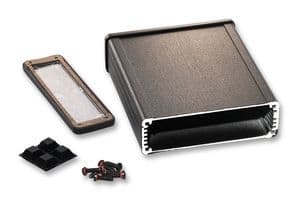 1457L1201EBK - HAMMOND - 1457L1201EBK - Metal Enclosure, Shielded, Watertight, Extruded, Anodized, IP54, Small, Extruded Aluminium