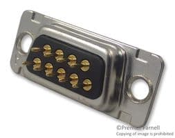L177DFE09ST - AMPHENOL COMMUNICATIONS SOLUTIONS - L177DFE09ST - D Sub Connector, DB9, Standard, Receptacle, DF, 9 Contacts, DE, Solder