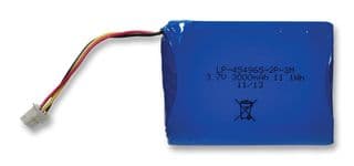 LP-454965-2P-3M - BAK TECHNOLOGY - LP-454965-2P-3M - Rechargeable Battery, 3.7 V, Lithium Ion, 3 Ah, Connector, 1
