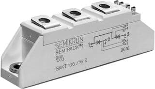 SKKT 27/16 E - SEMIKRON - SKKT 27/16 E - Thyristor Module, Series Connected, 32 A, 1.6 kV