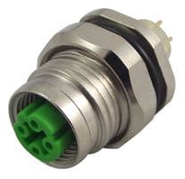 MMW370A1A1 - METZ CONNECT - MMW370A1A1 - Sensor Connector, M12, Female, 4 Positions, PCB Socket, Straight PCB Mount