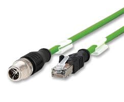 142M2X15010 - METZ CONNECT - 142M2X15010 - Sensor Cable, Ethernet, M12 Plug, RJ45 Plug, 8 Positions, 1 m, 3.28 ft