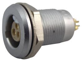 EGG.0T.303.CLL - LEMO - EGG.0T.303.CLL - Circular Connector, Sealed Circular Connector, 0T Series, Panel Mount Receptacle, 3 Contacts
