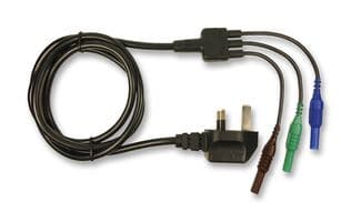 CIH29930 - CLIFF ELECTRONIC COMPONENTS - CIH29930 - Mains Power Cord, BS 1363 Plug to 3x 4mm Banana Plug, 1.5 m, 13 A, 240 VAC, Black