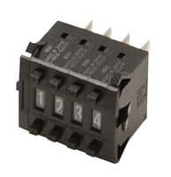 A7PH-206-1 - OMRON ELECTRONIC COMPONENTS - A7PH-206-1 - Thumbwheel Switch, A7PH Series, Panel Mount, Solder, BCD, 0 to 9