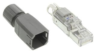 750-975 - WAGO - 750-975 - Modular Connector, RJ45 Plug, 1 x 1 (Port), 8P8C, Cat5, Cat5e, IP20, Cable Mount