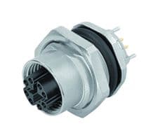 09-3782-91-08 - BINDER - 09-3782-91-08 - Sensor Connector, X-Coded Panel, 876 Series, M12, Female, 8 Positions, Solder Socket