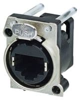NE8FBV-C5-LED1 - NEUTRIK - NE8FBV-C5-LED1 - Modular Connector, RJ45 Jack, 1 x 1 (Port), 8P8C, Cat5e, Through Hole Mount