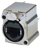 NE8FBV-C5-LED-S - NEUTRIK - NE8FBV-C5-LED-S - Modular Connector, RJ45 Jack, 1 x 1 (Port), 8P8C, Cat5e, Through Hole Mount