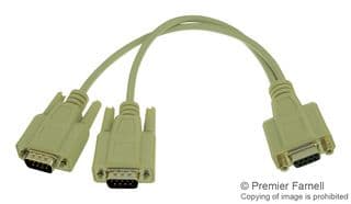C-1802Y-001 - DIGITHEAD - C-1802Y-001 - Computer Cable, D Subminiature Socket, 9 Way, D Subminiature Plug, 9 Way, x 2, 1 ft, 304.8 mm