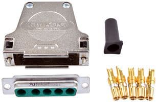 173114-0090 - 173114-0090 - Combination Layout D Sub Connector, 173114 Series, DB-5W5, Receptacle, 5 Contacts, 5 Power