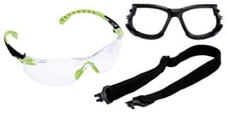 S1201SGAFKT-EU - 3M - S1201SGAFKT-EU - Glasses, Protective, Anti Fog, Transparent Lens, Black, Green Frame
