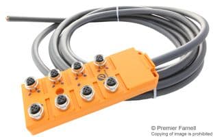 910-5M NC032 - ALPHA WIRE - 910-5M NC032 - Sensor Distribution Box, 5m Cable, M12 Connector - 5 Pole, 8 Ports, 910 Series, IP67