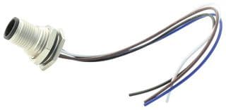 M12A-04PMMC-SH8B15 - AMPHENOL LTW - M12A-04PMMC-SH8B15 - Sensor Cable, M12 Plug, Free End, 4 Positions, 150 mm, 5.9 ", M Series