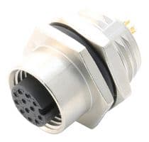 M12A-12PFFS-SH8001 - AMPHENOL LTW - M12A-12PFFS-SH8001 - Sensor Connector, 12 Pole, M12, Receptacle, M Series, M12, Female, 12 Positions, Solder Socket