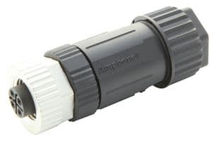 M12S-04BFFB-SL7002 - AMPHENOL LTW - M12S-04BFFB-SL7002 - Sensor Connector, 4 Pole, M12, Receptacle, M Series, M12, Female, 4 Positions, Screw Socket