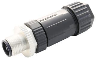 M12T-04BMMB-SL7002 - AMPHENOL LTW - M12T-04BMMB-SL7002 - Sensor Connector, 4 Pole, M12, Plug, M12, Male, 4 Positions, Screw Pin, Straight Cable Mount