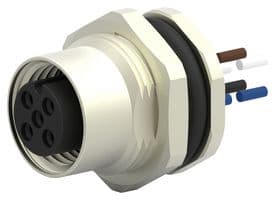 T4171110004-001 - TE CONNECTIVITY - T4171110004-001 - Sensor Cable, A Coded, M12 Receptacle, Free End, 4 Positions, 200 mm, 7.87 ", T417 Series