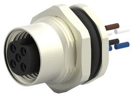T4171110404-001 - TE CONNECTIVITY - T4171110404-001 - Sensor Cable, B Coded, M12 Receptacle, Free End, 4 Positions, 200 mm, 7.87 ", T417 Series