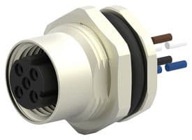 T4171110504-001 - TE CONNECTIVITY - T4171110504-001 - Sensor Cable, D Coded, M12 Receptacle, Free End, 4 Positions, 200 mm, 7.87 ", T417 Series