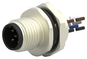 T4171210405-001 - TE CONNECTIVITY - T4171210405-001 - Sensor Cable, B Coded, M12 Plug, Free End, 5 Positions, 200 mm, 7.87 ", T417 Series