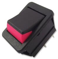 C1350XBAAA - BULGIN / PARTNER STOCK - C1350XBAAA - Rocker Switch, Off-On, DPST, Non Illuminated, Panel Mount, Black, Red, 1350 Series