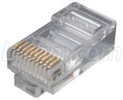 TDR10P10C - L-COM - TDR10P10C - Modular Connector, RJ45 Plug, 1 x 1 (Port), 10P10C, Cable Mount