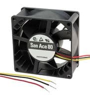 9G0824G101 - SANYO DENKI - 9G0824G101 - DC Axial Fan, 24 V, Square, 80 mm, 38 mm, Ball Bearing, 90 CFM