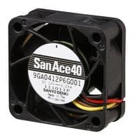 9GA0412P6G001 - SANYO DENKI - 9GA0412P6G001 - DC Axial Fan, 12 V, Square, 40 mm, 20 mm, Ball Bearing, 14.8 CFM