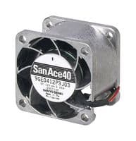9GE0412P3J03 - SANYO DENKI - 9GE0412P3J03 - DC Axial Fan, 12 V, Square, 40 mm, 28 mm, Ball Bearing, 24.4 CFM