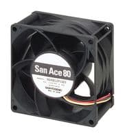 9GV0812P1H03 - SANYO DENKI - 9GV0812P1H03 - DC Axial Fan, 12 V, Square, 80 mm, 38 mm, Ball Bearing, 131 CFM