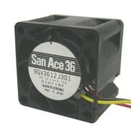 9GV3612P3J03 - SANYO DENKI - 9GV3612P3J03 - DC Axial Fan, 12 V, Square, 36 mm, 28 mm, Ball Bearing, 19.4 CFM