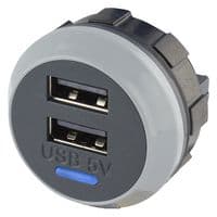 PVPRO-D - ALFATRONIX - PVPRO-D - USB Charger Receptacle, 5VDC, PVPro, 3 A, 2 Ports, USB Type A