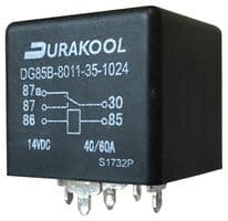 DG85B-8011-76-1012-DR - DURAKOOL - DG85B-8011-76-1012-DR - Automotive Relay, 12 VDC, 60 A, SPDT, Panel Mount, Quick Connect, DG85B Series