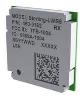 450-0162C - EZURIO - 450-0162C - Wireless LAN Module, Sterling-LWB5 Series, 2.4 GHz, SDIO, UART, Security & Building Automation