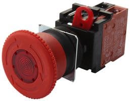 A22ELM24A01 - OMRON INDUSTRIAL AUTOMATION - A22ELM24A01 - Emergency Stop Switch, Lighted, SPST-NC, Pushlock Turn Reset, Screw, 10 A, 110 V, 24 V